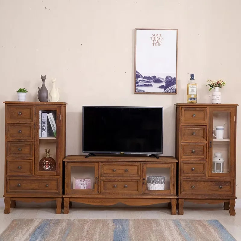 Wholesale Elegant Wooden Cabinet Designs With Drawer and Showcase for Living Room