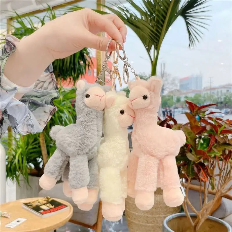 Kawaii 18cm Alpaca Plush Toys Stuffed Animal Keychain Kids Gift Wholesale Cute Soft Stuffed Animal Alpaca Plush Keychains Toys
