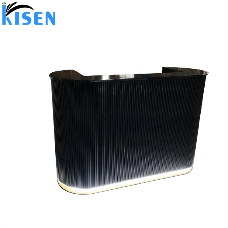 Office Furniture Small Dental White Black Front Table Casher Reception Desk with Led Light 110V 220V for Beauty Spa Salon Use