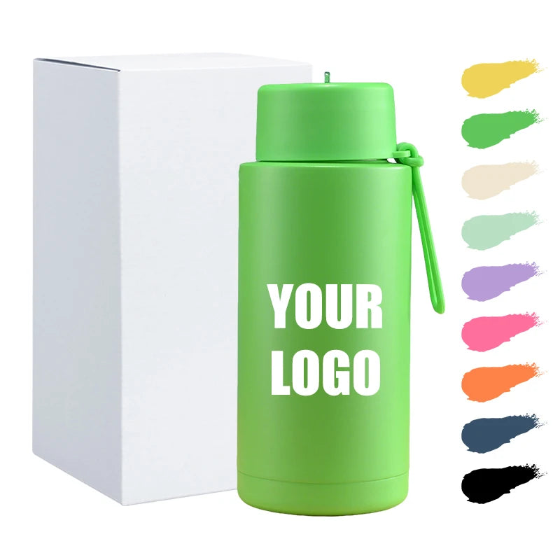 Custom Logo Cute 32oz Double Walled Silicone Handle 304 Stainless Steel Eco-Friendly Large Capacity Vacuum Flask Drinkware Back