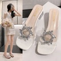 Wedge Sandals Summer New Plus Size Sandals Women's Rhinestone Transparent Korean Fashion Wedge Sandals
