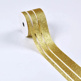 Sunjoy Customized Gift Box Packaging Ribbon 100% Polyester 100mm Width Luxury Satin with Custom Color Glitter Wholesale