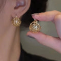 CAOSHI Latest 18k Gold/Silver Plated French Style Basket Design Earrings for Women Jewelry Geometric Hollow Hoop Earrings Custom