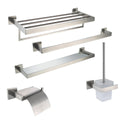 Hongdec Stainless Steel Modern Brushed Bathroom Hardware Set with Easy Cleaning Feature Wall Mounted Accessories 3-Year Warranty