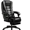 High-End Modern PU Leather Executive Office Chair High Back Boss Black Swivel Adjustable Height Metal Wood Material Includes