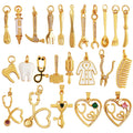 Love Heart Knife Fork Tableware Stethoscope Instrument Charm PendantDIY Jewelry Accessories for Necklaces Making Supplies M15