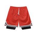 A309 2 in 1 Jogger Gym Workout Sports Running Mesh Basketball Men's Shorts Plain Design Double Layer Customs Mesh Shorts