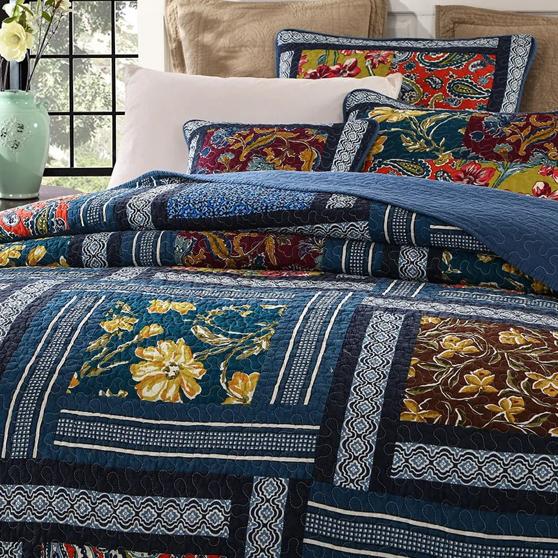 New Modern Design American Country Style Handmade Splicing Cotton Quilt Bedding Set High-Quality Bedroom Bedding Set