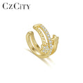 LUOTEEMI Hot Sale Pave Minimalist Ear Cuff Jewelry C Shape Tiny Trendy Creative Latest Fashion Earring