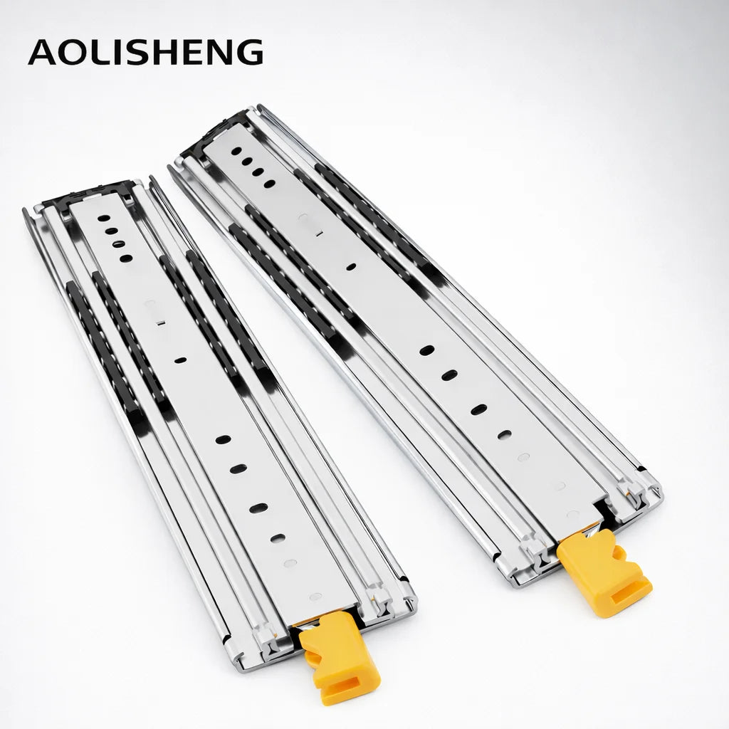 AOLISHENG Heavy Duty Locking Drawer Slides Full Extension Ball Bearing Side Mount for Kitchen Outdoor RV Use 220kg Load Capacity