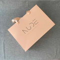 OEM Customized Kraft Paper Shopping Bag with Satin Ribbon Handle Colorful and Practical for Clothing Use