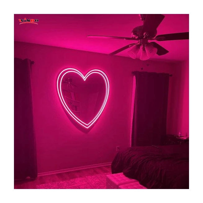 Winbo Personalized Neon Sign Custom Indoor Decoration Made Wall Mount Babe Mirror Acrylic Led Neon Sign