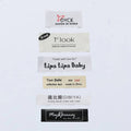 Fashion Style Custom Screen Printed Cotton & Satin Care Labels with Sustainable Washable Neck Label for Clothing