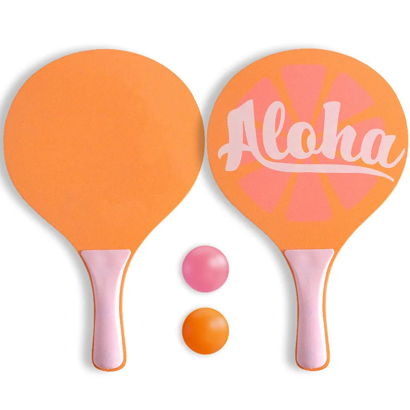 Sports Exercise Customized logo Wooden Beach Tennis Racket Paddle Ball Game Set for Outdoor Play
