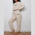 Women's Clothing Terry 2 Piece Long Sleeve Cropped Hoodie and Pants Set Wholesale Tracksuit Outfits for Women