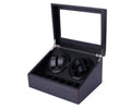 2 Winder 4 Slots Square Motor 6 Jewelry Watch Storage Black Rotating Electronic Watch Winder Box