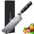 7-inch Ultra Sharp 67-layers Damascus Steel Blade With Black G10 Fiberglass Handle Cleaver Nakiri Knife Kitchen Chef Knife