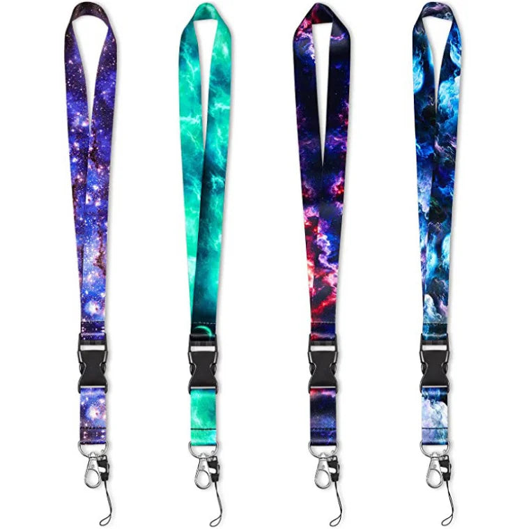 Custom Logo Satin Nylon Polyester Lanyard Designer Sublimated Printing Blank Neck ID Badge Card Holder Hook Anime Woven Lanyard