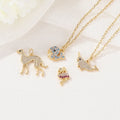Cute Micro Painted Cubic Zircon 14K Gold Plated DIY Jewelry Making Charms Dog Unicorn Whale Flamingo Animal Necklace Pendant