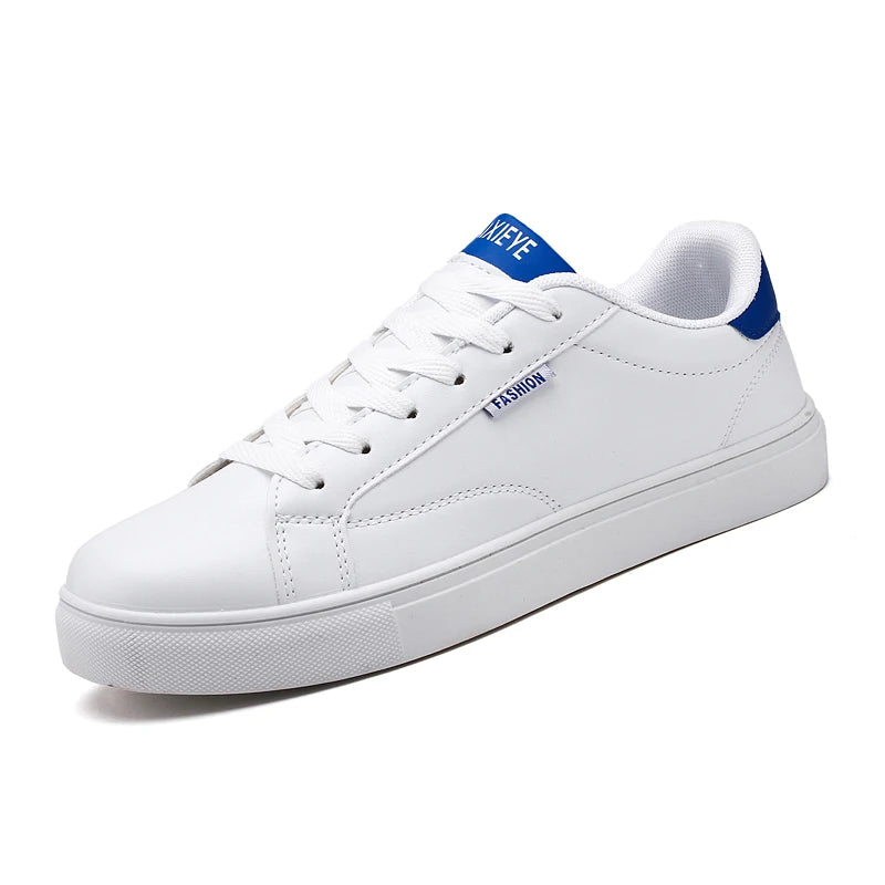 Customized 2026 Latest White Pu Leather Fashion Sneakers Casual Skateboard Shoes for Men