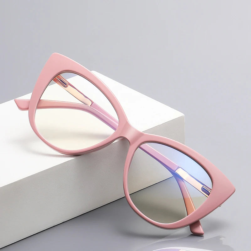 New Fashion Style Plain Spectacles Famous Designer Optical Eyeglasses Retro Women Cat Eye Anti Blue Light Eyewear Glasses
