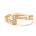 Hot Sale Hip Hop Bracelet Jewelry Brass Iced Out T Square Shape CZ in Rose Gold Bracelet for Women and Men