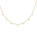 Milskye Korean Style Jewelry Wedding Unique Exquisite 925 Silver 14k Gold Plated Cz Pearl Charm Necklace