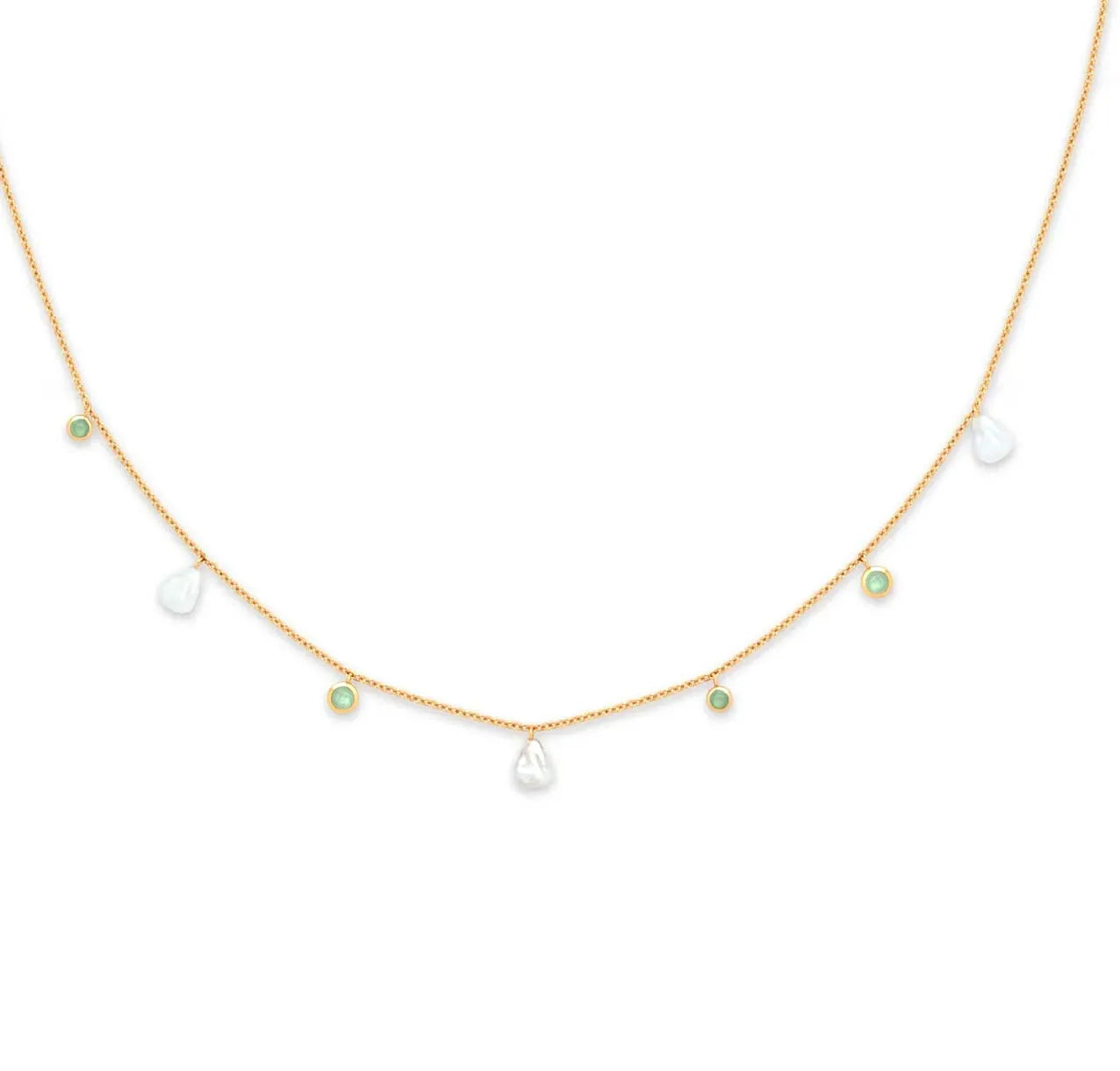 Milskye Korean Style Jewelry Wedding Unique Exquisite 925 Silver 14k Gold Plated Cz Pearl Charm Necklace