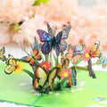 Creative Three-dimensional butterfly  3D Paper Carving Greeting Card Holiday Gift Blessing Universal Message Card