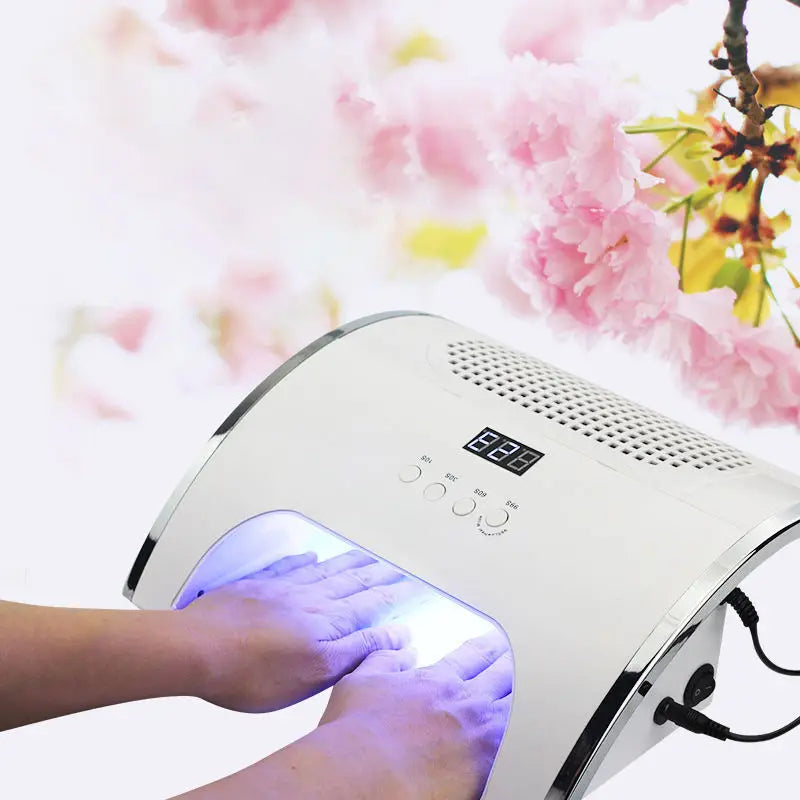80W Nail Dust Collector 2 in 1 Fan Nail Lamp With Nail Vacuum Cleaner HD LCD Display Salon Use