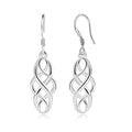 Factory Supply Hollow Out Design Good Luck Celtic Knot Dangle Earring for Women DZE021