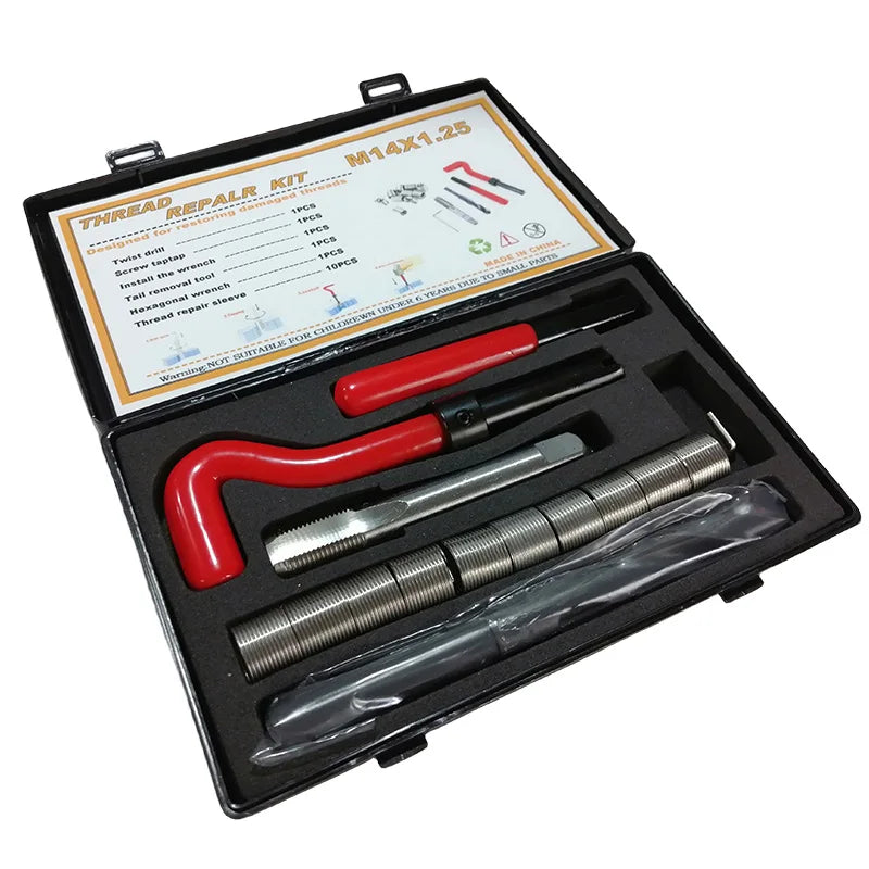 Metric  M5-M12/M6-14 Thread Repair Kit Thread Repair Tool Drill Bits Screw Tap Wire Thread Inserts