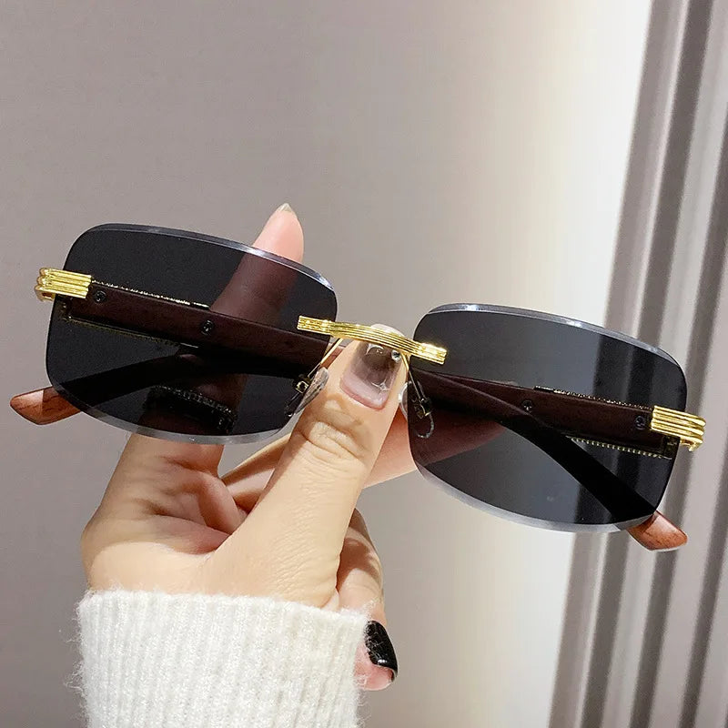 2023 Rimless Leopard Sunglasses Europe and the United States Personality Sunglasses for Men and Women Driving Sunglasses