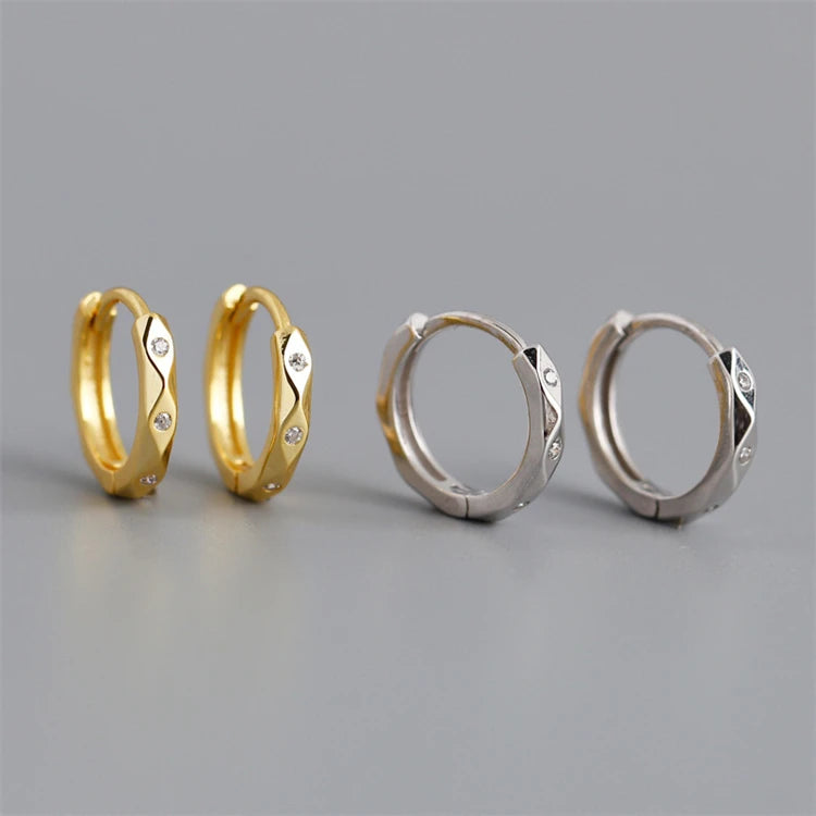 18k Gold Plated 925 Sterling Silver Fashion Simple Huggie Hoop Earrings for Women