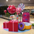 Landscape Decoration Theme Park Attractive Fake Oversized Resin Mold Lollipop Prop for Birthday Party Decor Sculpture