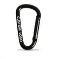 Custom Logo Full Black Spring Snap Hook D Ring Shape Keychain Carabiner Clip