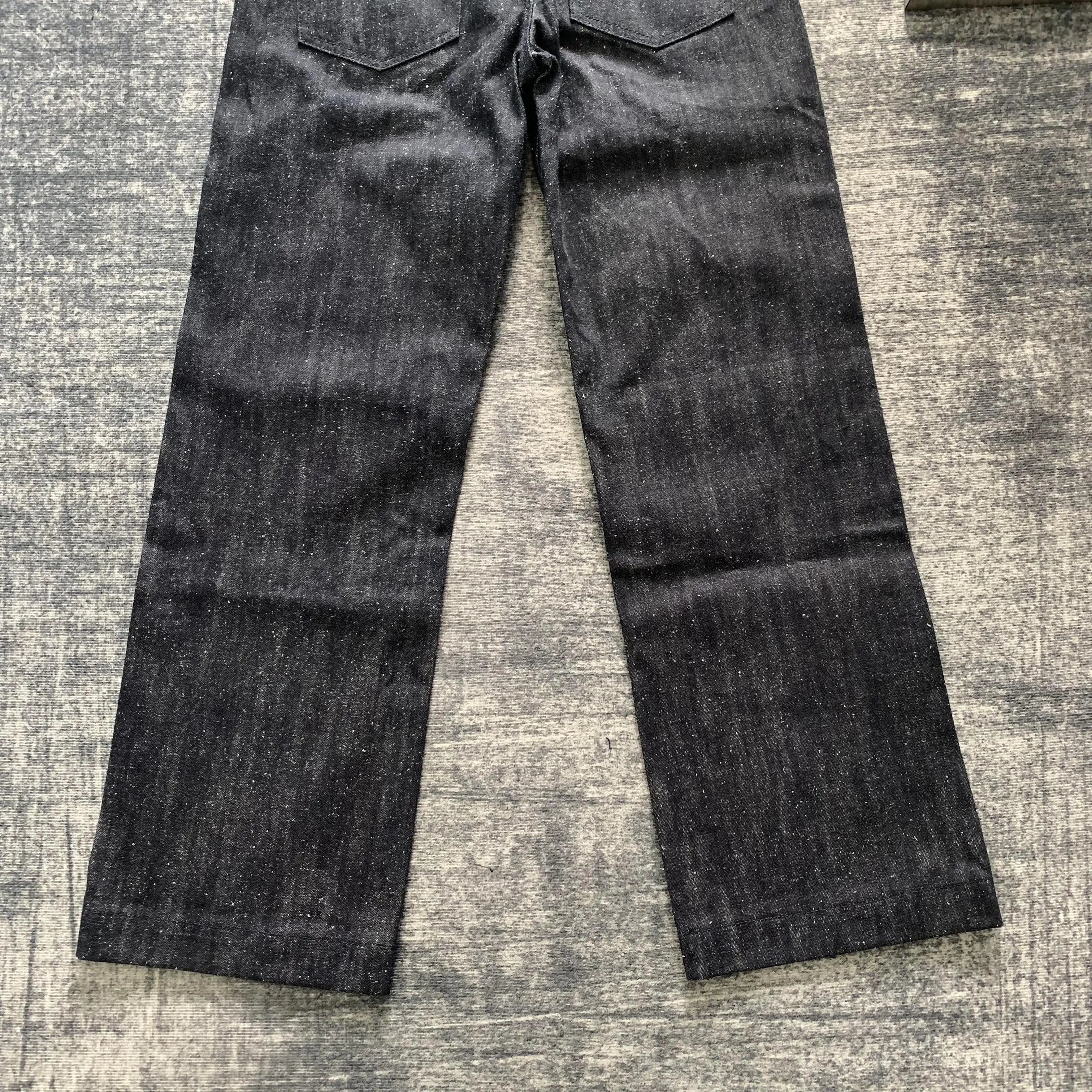 DENIMGUYS American Vintage Men's Baggy Straight NO Wash Japanese Selvedge Denim Jeans Pockets Decoration Tube Loose Jeans