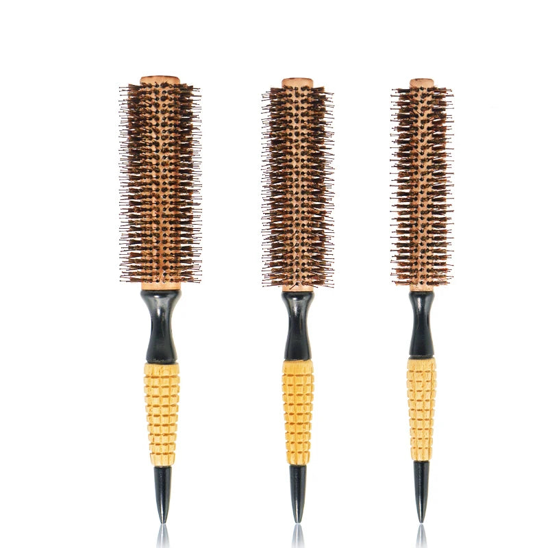 Nylon Tail Hairbrush with Wooden Comb Natural Boar Bristle Styling and Grooming Brush