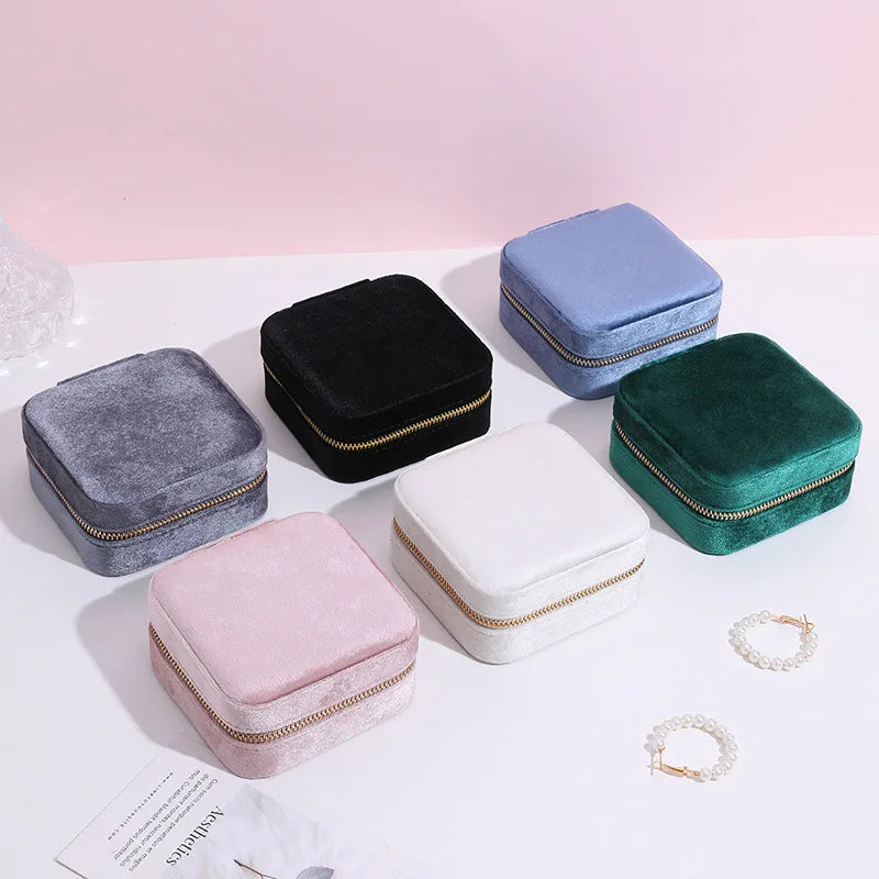 High Quality Portable Travel Jewelry Organizer Customized Mini Travel Jewelry Case Wholesale Velvet Jewelry Box