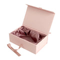 Luxury Cosmetic Logo Pink Women Jewellery Hamper Necklace Rigid Paper Gift Box with Matt Lamination & Embossing Recyclable