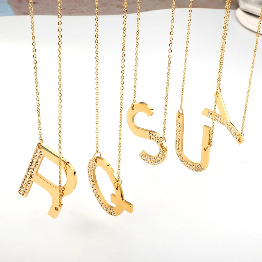Letter Necklace for Men Women Fashion Hip Hop Jewelry Trend Custom Made Gift Gold Chain Hiphop Party Wedding OEM Logo