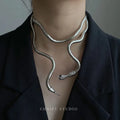 Adjustable Snake Flexible Wrap Bracelet Bendable Punk Snake Necklace Choker Multi-Purpose Medusa Necklace