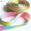 DIY Macaroon Gradient Colour Grosgrain Ribbon Custom Width Single Face Rainbow Decoration