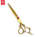 AR-D05 Gold Titanium Coated 7 Inch Professional Hair Scissors Dragon Handle 6CR Stainless Steel Handmade Hair Salon Supplies