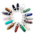 Hexagonal Chakra Crystal Bullet Shape Gemstone Pendant Necklace Pointed Quartz Stone Chain for Women for Weddings