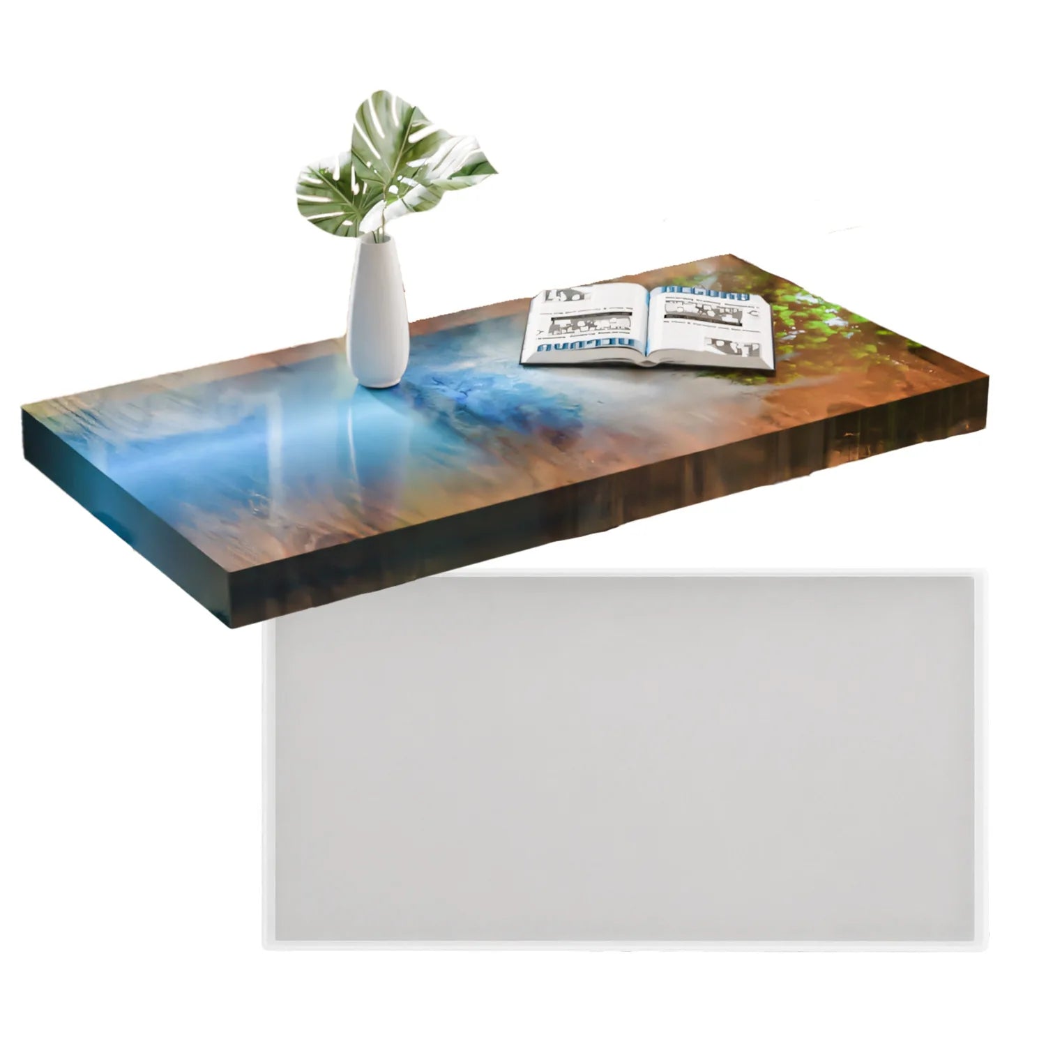 Diy Drip Glue Mold Homemade Large square River Table Silicone Mold Household Daily Decoration