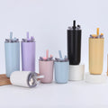 Customized Logo 280/480ml Double Wall Stainless Steel Vacuum Cup Thermal Travel Coffee Mug Insulated Tumbler with Straw