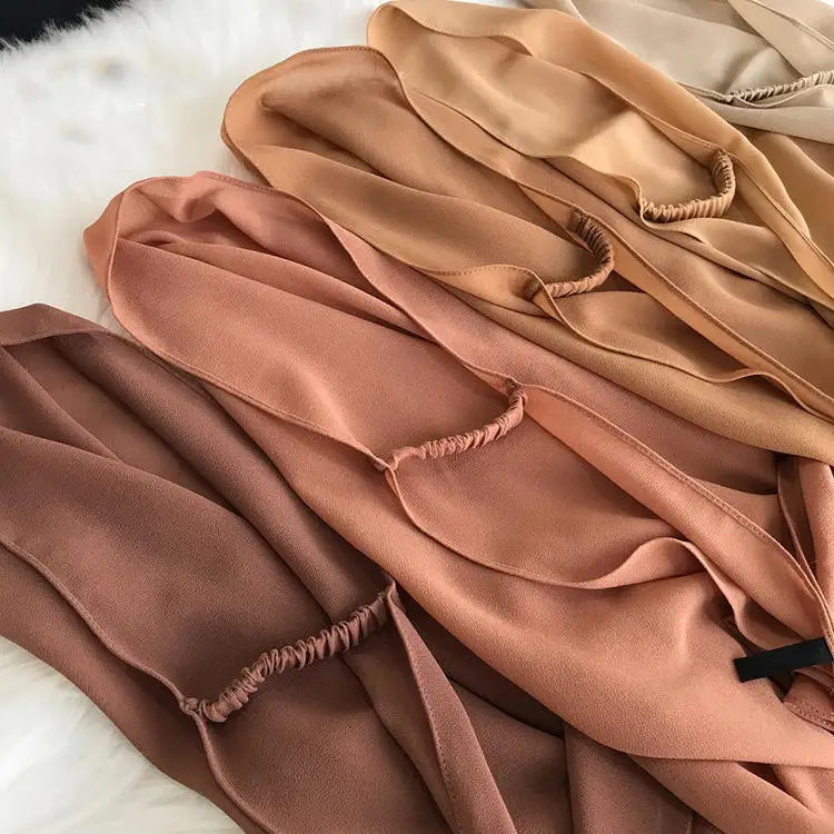 Malaysian Instant Hijab With Elastic Band Tudung Tie Muslim Chiffon Shawl Hijabs Islamic Head Wrap