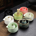 Ceramic Chawan Bowl Accessory Set Matcha Bowl with Spout Japanese Teaware Set Green Pink Color Tea Whisk Stand Matcha Tea Set