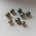 Wholesales BEADS10-14 mm High Quality AAAAA  Perfect Round Nature Loose Tahiti Pearl With Half or No Holenature Black Color